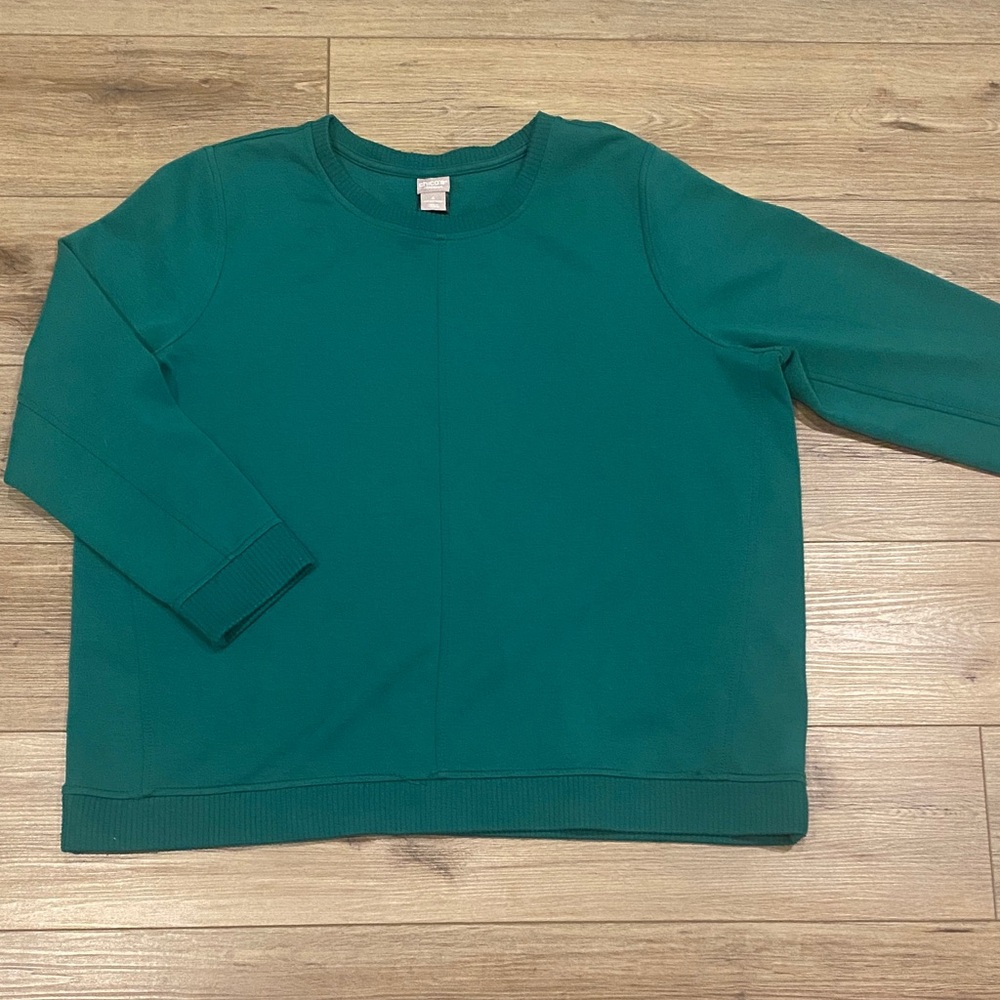 Chico's Teal Green Crewneck Sweatshirt
